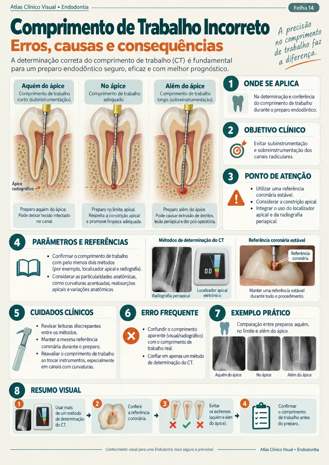 Exemplo de mapa clínico visual de endodontia