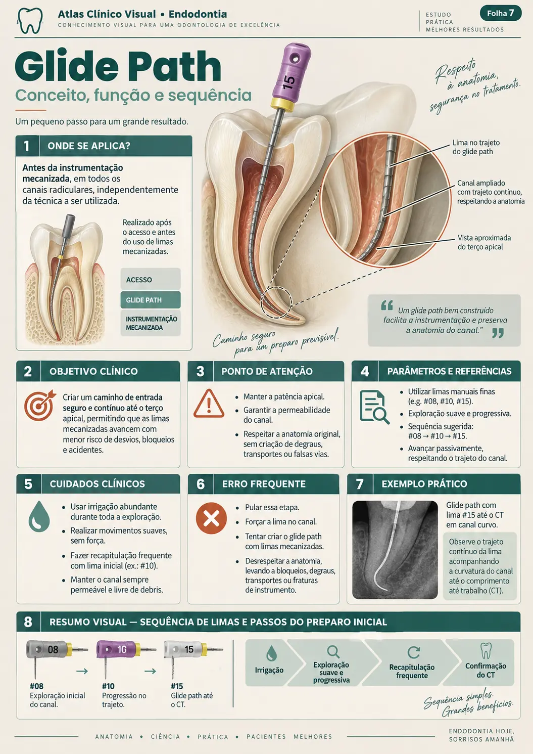 Exemplo de mapa clínico visual de endodontia