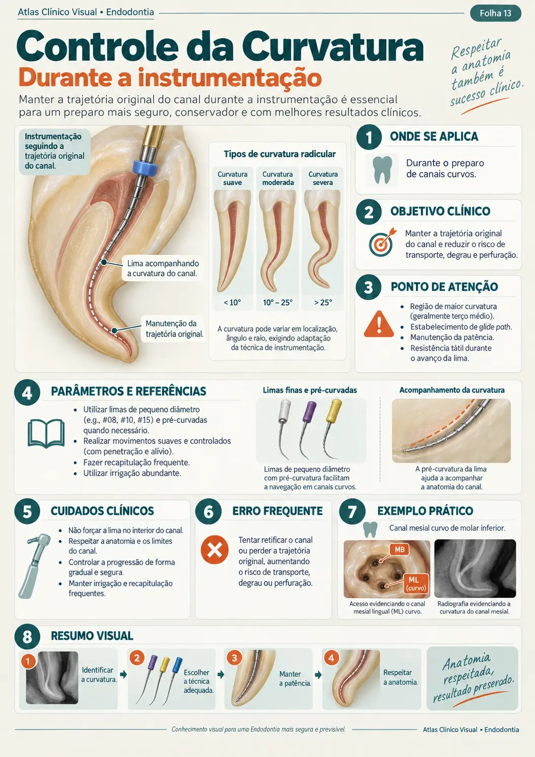Exemplo de mapa clínico visual de endodontia